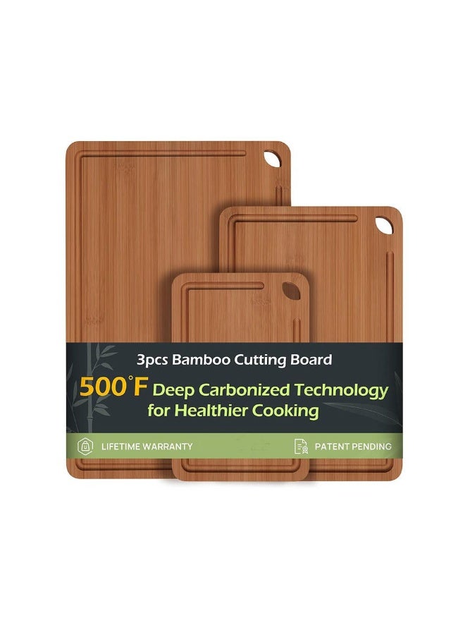 Home Smart Wooden Cutting Board set of 3 Modern wooden serving board, charcuterie board perfect addition in your kitchen. - Image 1